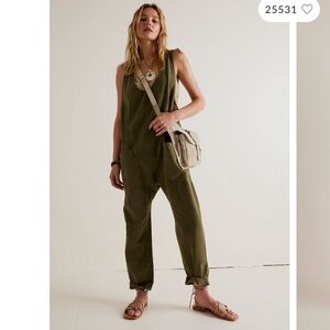 We the free high roller jumpsuit in Moss Stone